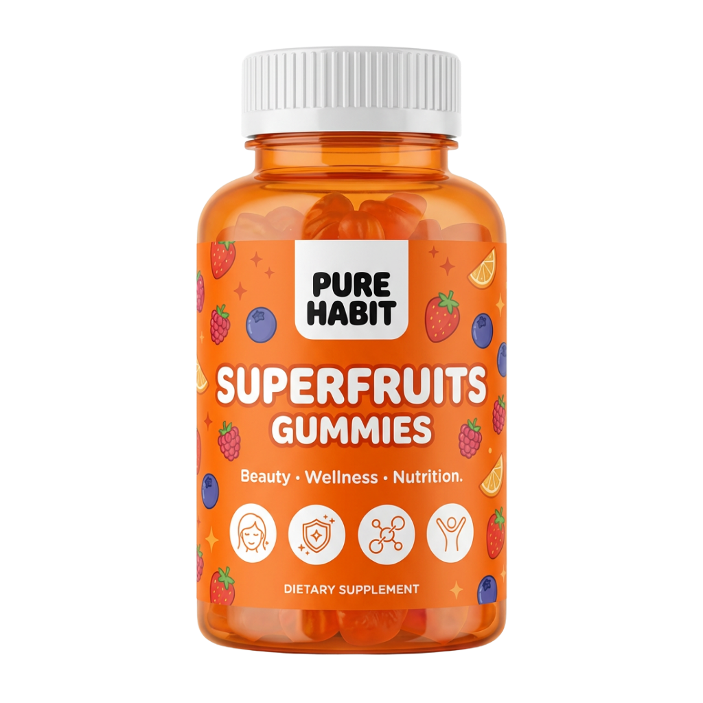 Superfruits Beauty Gummies by Purehabit for skin, hair, and beauty support