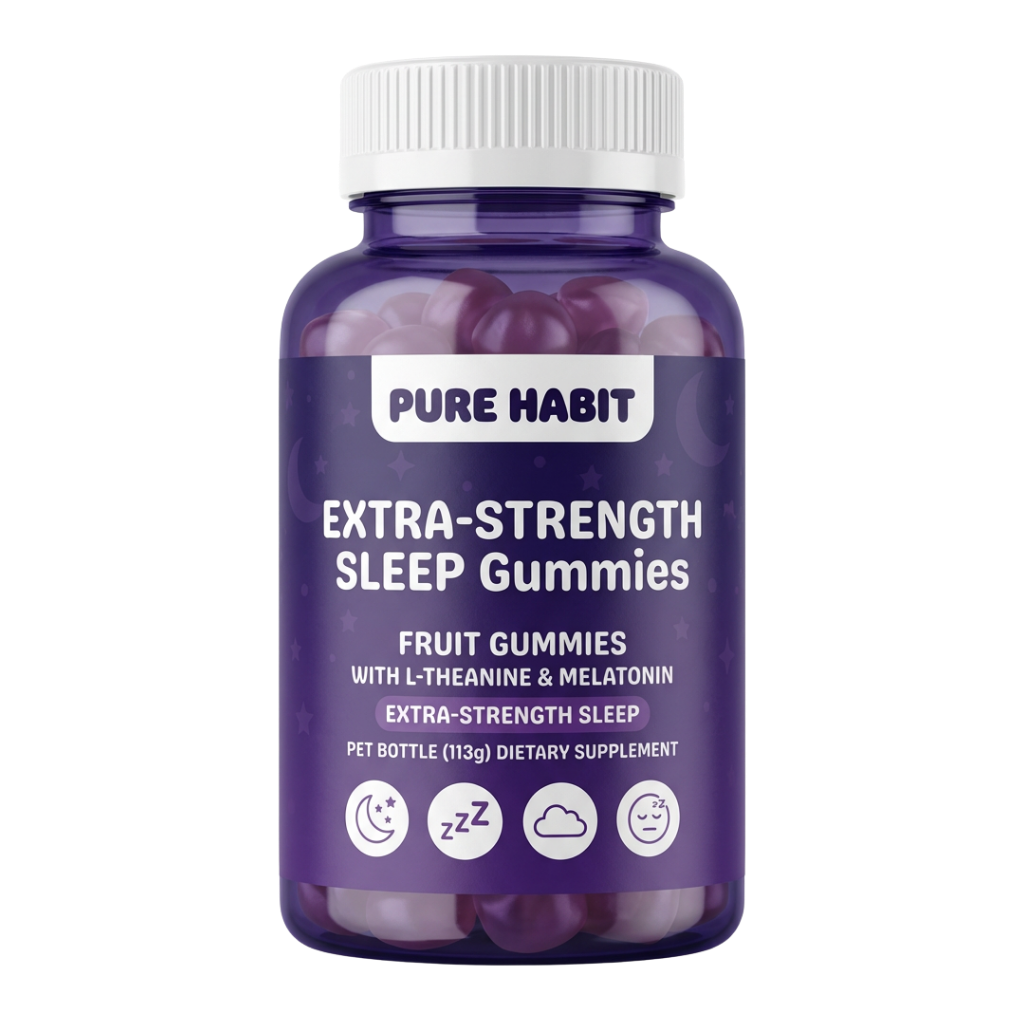 Extra Strength Sleep Gummies by Purehabit with melatonin for restful sleep